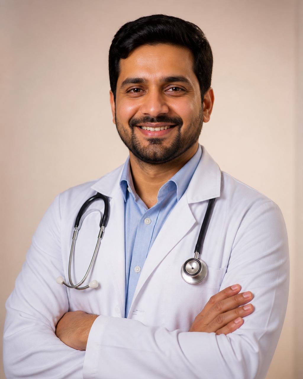 Confident smiling doctor